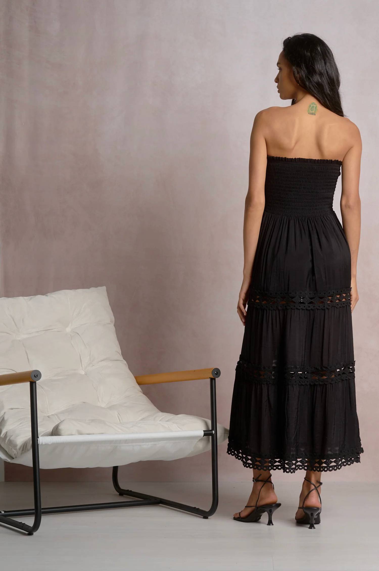 Elan - Turks Strapless Maxi Dress with Crochet Detail