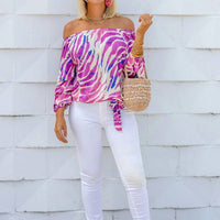 la mer luxe Chloe Top in white multi - women's shirt - detail view