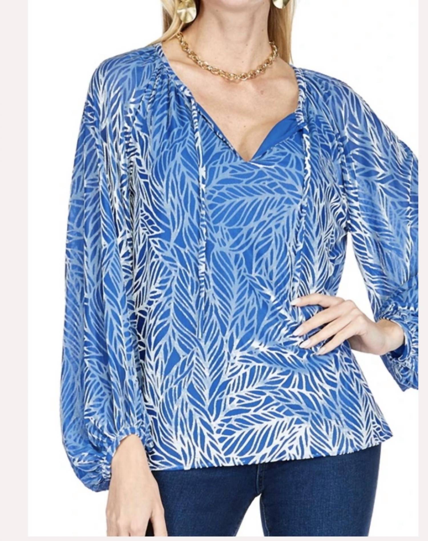 Joy Joy - burnout peasant blouse