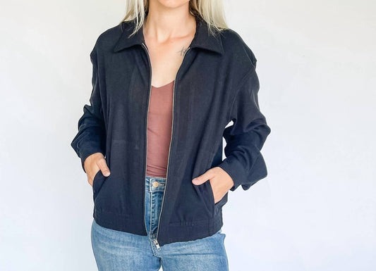 Hem & Thread - Jersey Zip Bomber Jacket