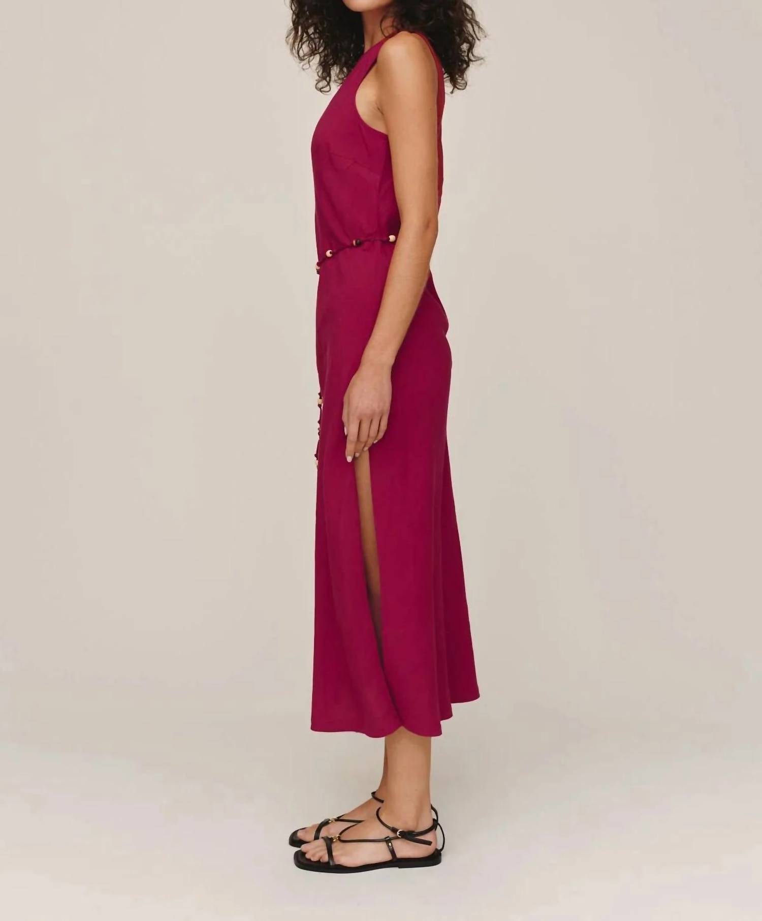 Bella Dahl - Bias Midi Dress With Beaded Belt