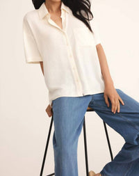 Z Supply Women's Tinsley Button Up Shirt in sea salt - women's shirt - view 4