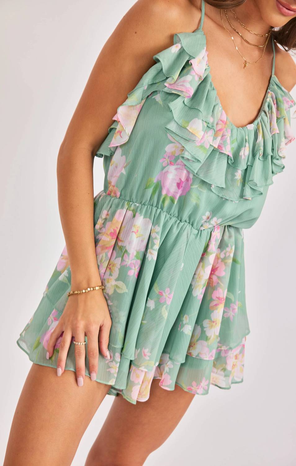 Sadie & Sage - Floral Ruffle Romper