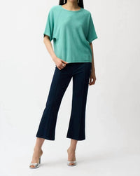 Joseph Ribkoff - Knit Denim Crop Flare Pants