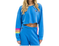 Aviator Nation - Rugby Stitch Cropped Crewneck Sweatshirt