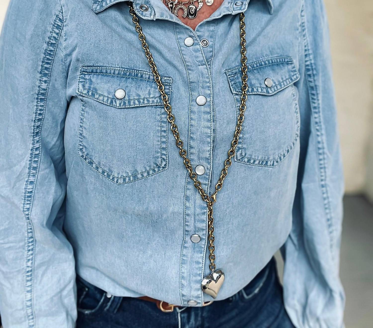 Doe And Rae - Pearland Jean Snap Top