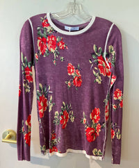 Kokun - Women's Printed Fitted Crewneck Top