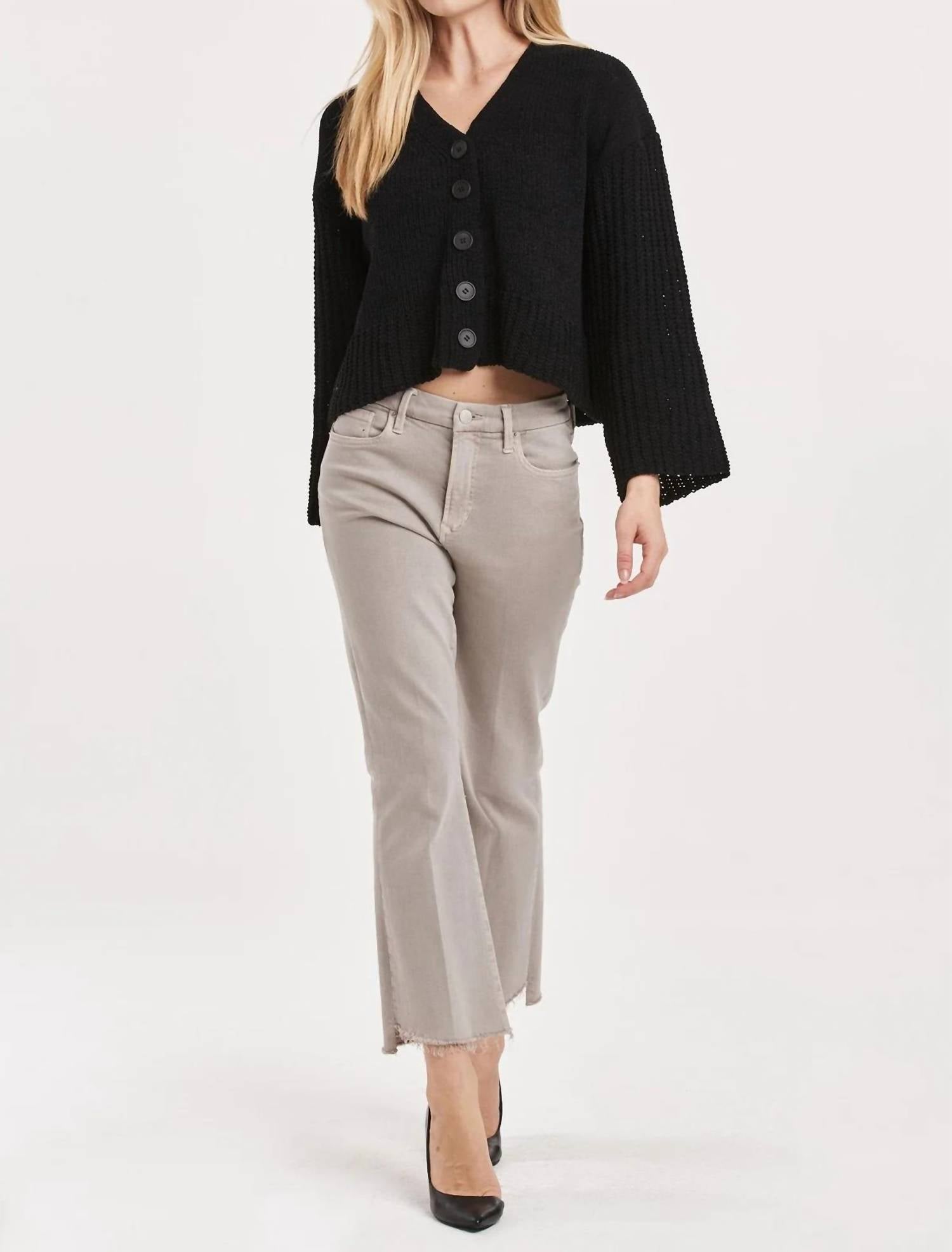 Another Love - Samira Bell Sleeve Chunky Crop Cardigan