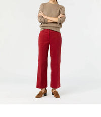 Ann Mashburn Frankie Cropped Pant in red stretch twill - women's pants