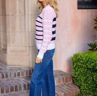 Karen Kane - Stripe Crewneck Sweater