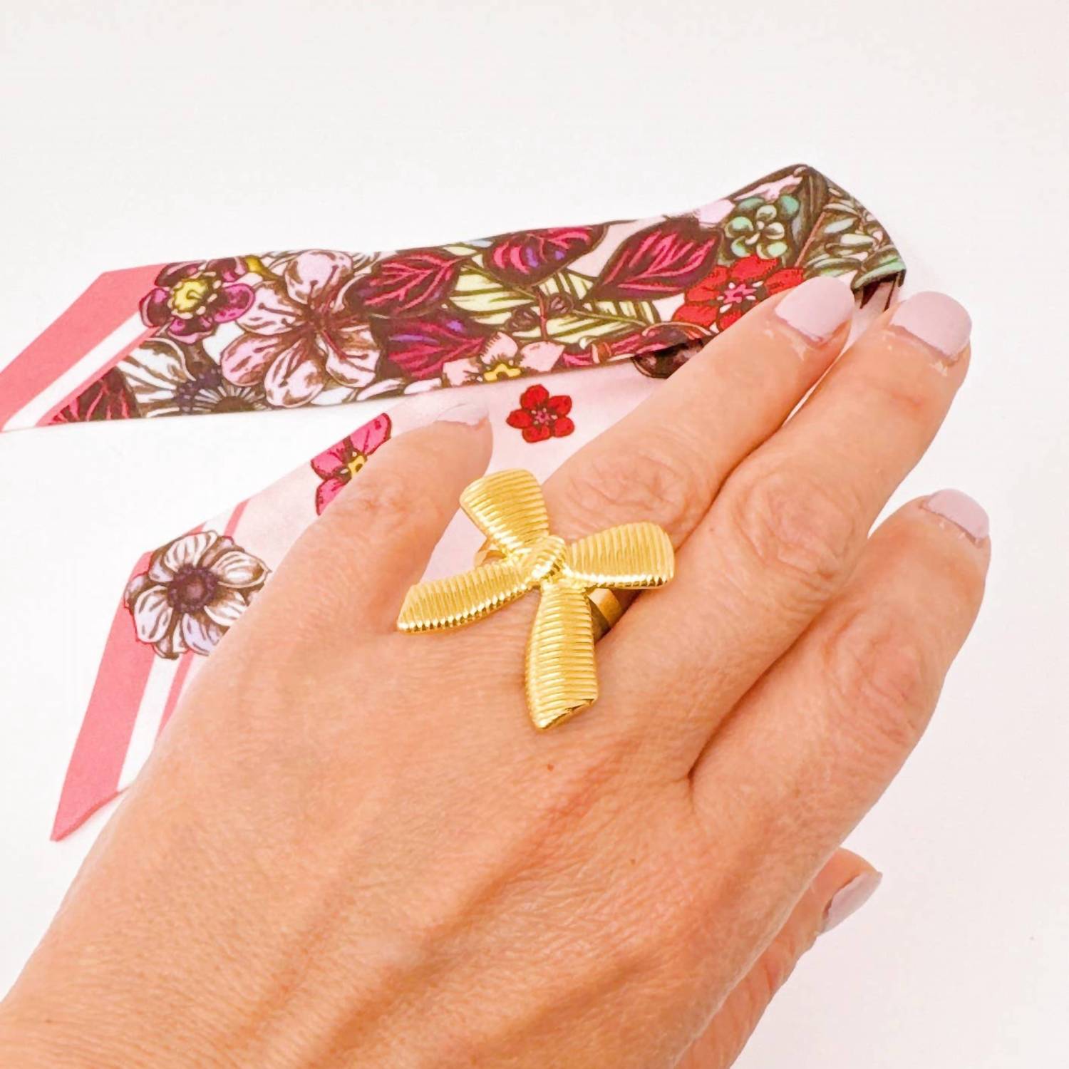 Ellison+Young Women's Cabled Bow Ring in gold - women's jewelry - alternate view