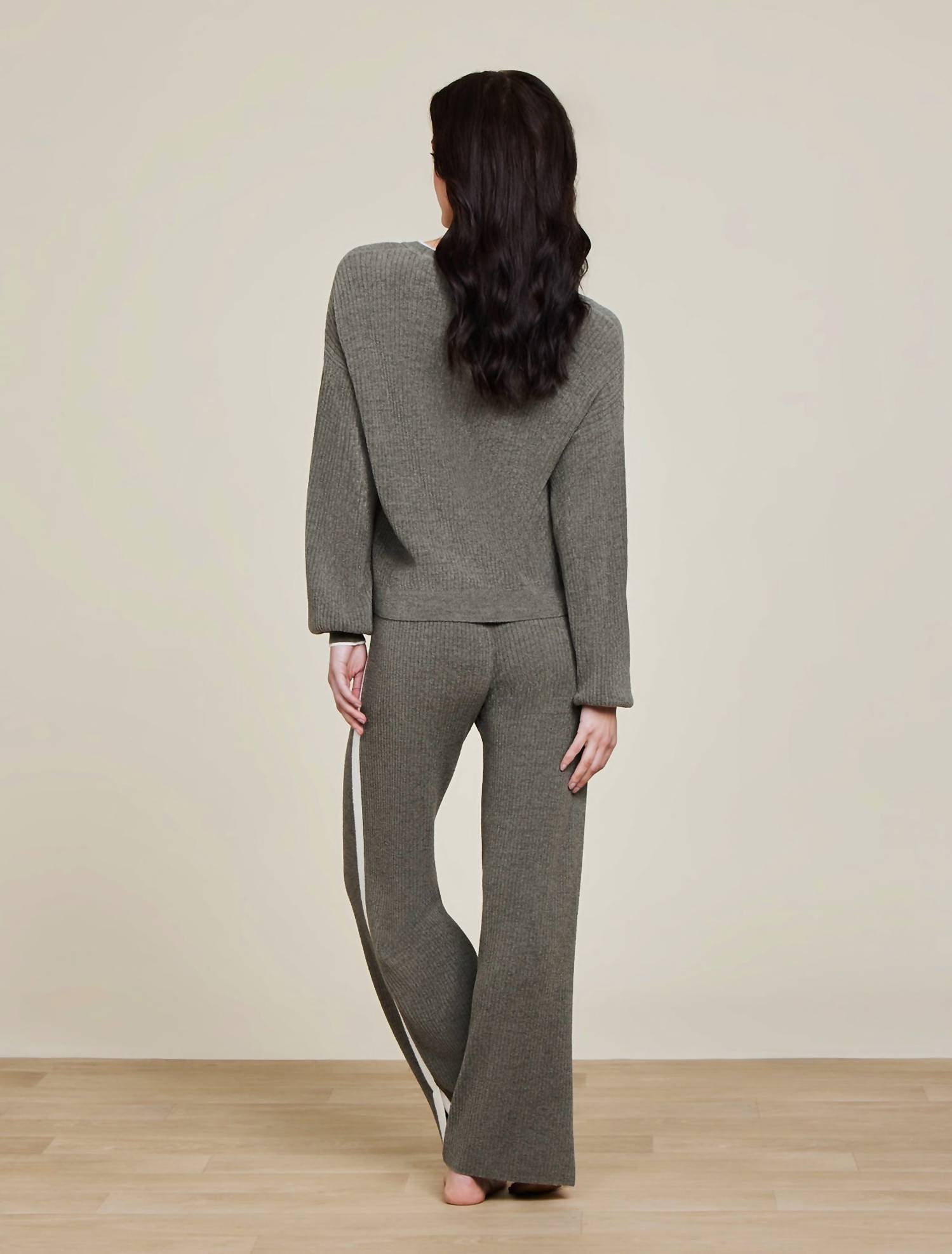 Barefoot Dreams - Contrast Ribbed Slit Pant