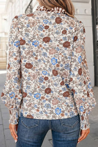 Aapparella - Plaid Frill Trim Blouse