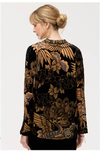 Johnny Was The Audrey Shirt in black gold - women's blouse - alternate view