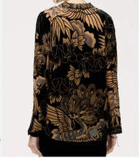 Johnny Was The Audrey Shirt in black gold - women's blouse - detail view