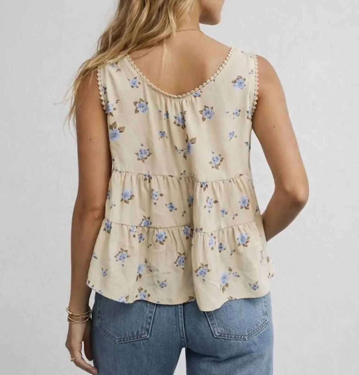 Sweetkama - Forget Me Not Boho Floral Top
