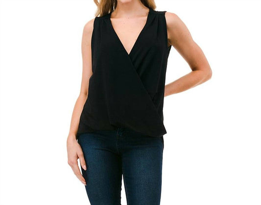 Ariella - Solid Surplice Tank Top