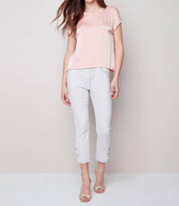 Charlie B - Satin V-neck Dolman Top