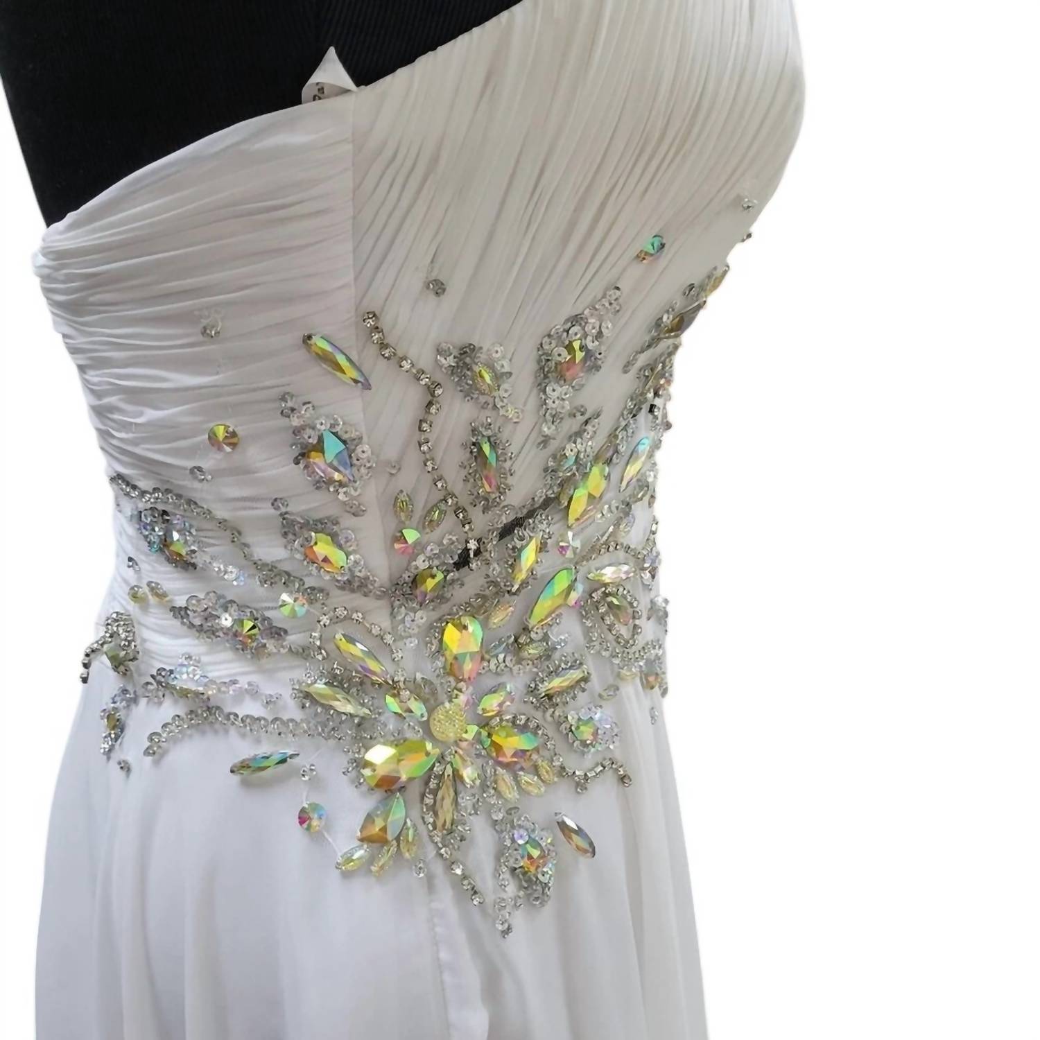 Rachel Allan - Women's One Shoulder Jeweled Strap Gown