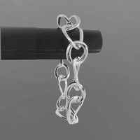 Something Silver - Women's Puffy Oval And Round Link Bracelet