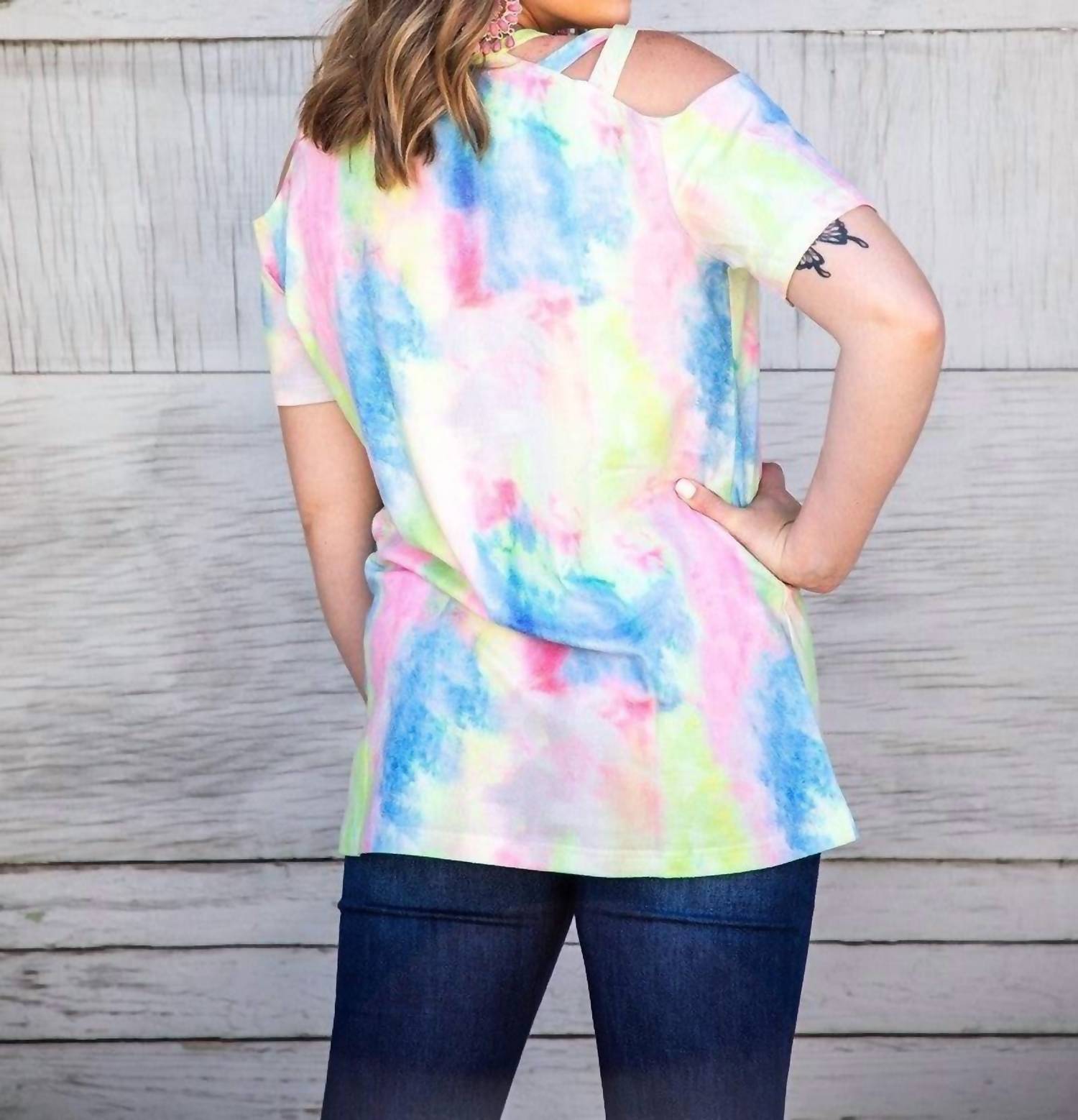 Cold Shoulder Criss Cross Top