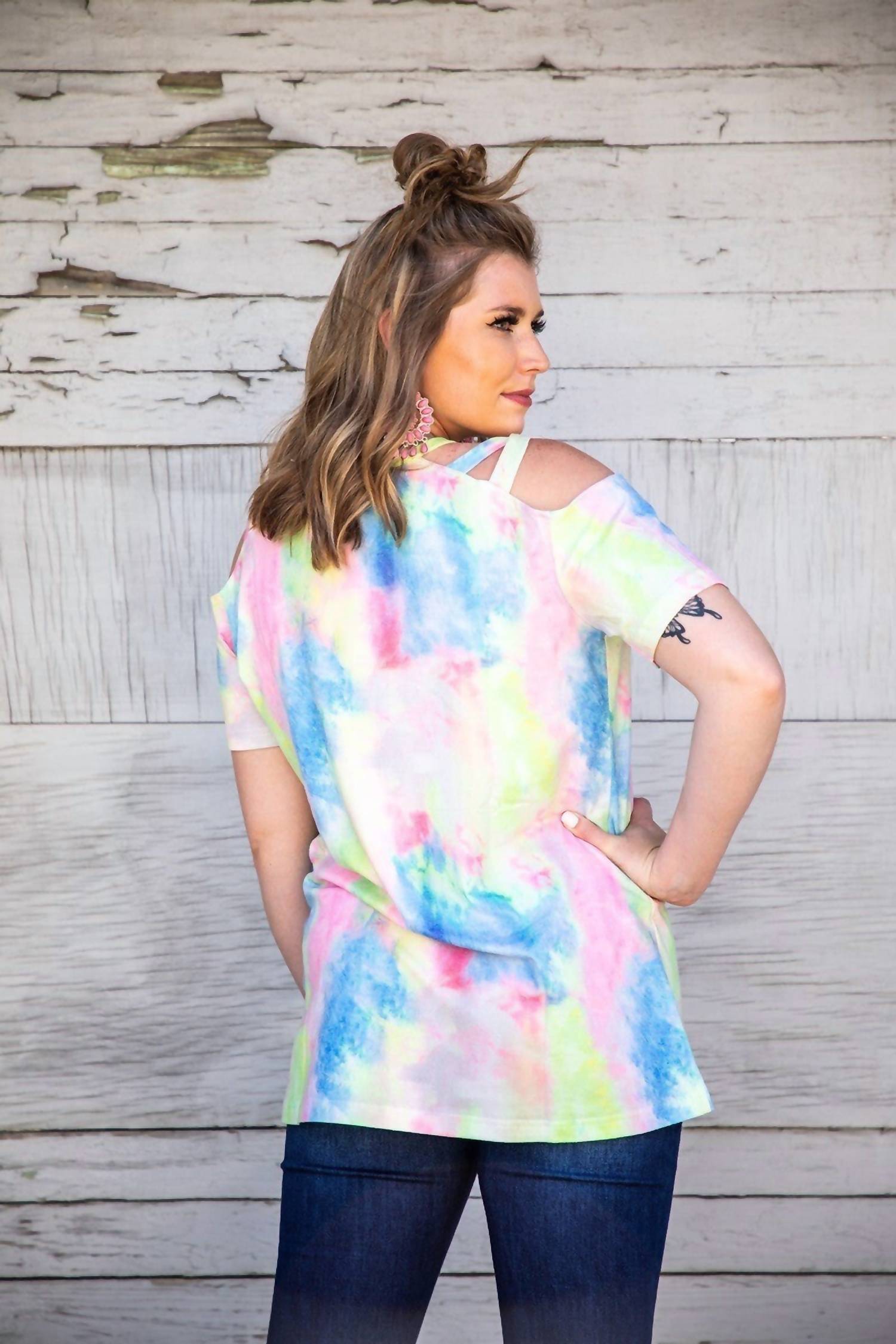 Cold Shoulder Criss Cross Top