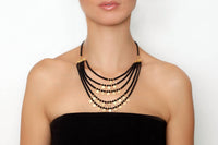 Avenue Chic - Tiny coin Beaded Gypsi Necklace