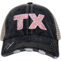 Katydid - Women's Texas State Embroidered Distressed Trucker Hat