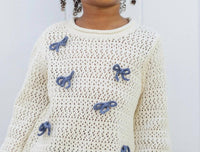 Rylee + Cru - Bow Crochet Knit Pullover
