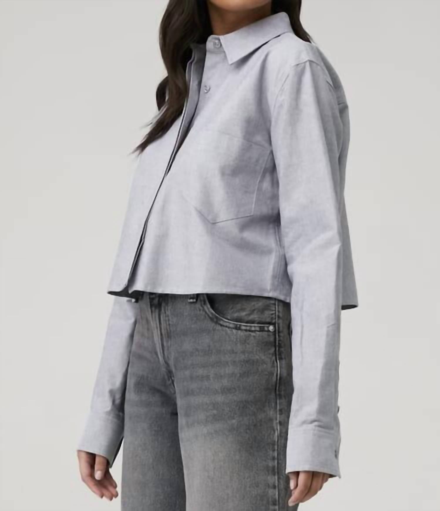 Good American - Oxford Crop Uniform Shirt