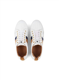Fairfax & Favor Women Alexandra Trainer Shoes in tan navy - women's sneaker - alternate view