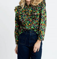 Karlie - Floral Ruffle Button Up Top