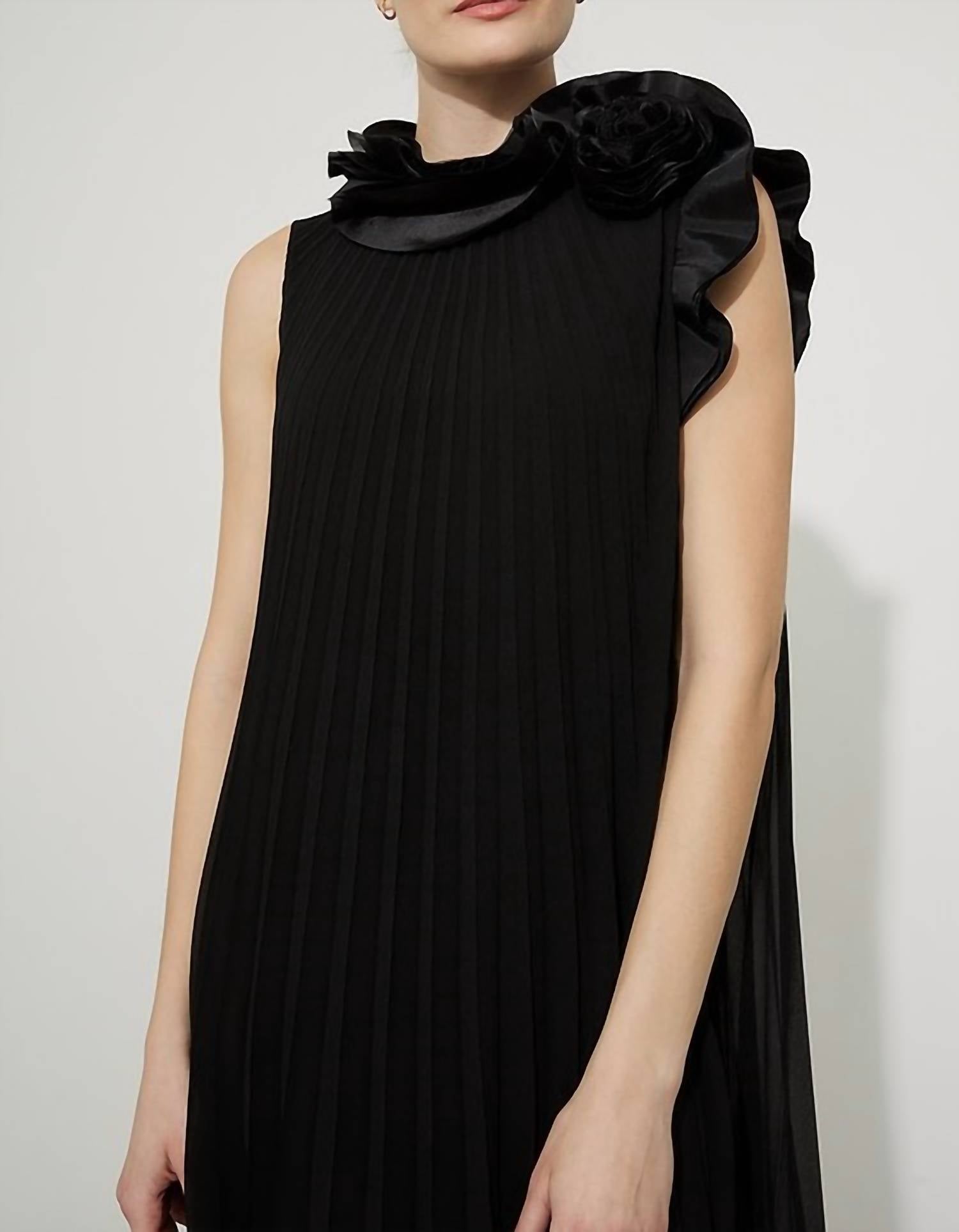 PLEATED A-LINE DRESS