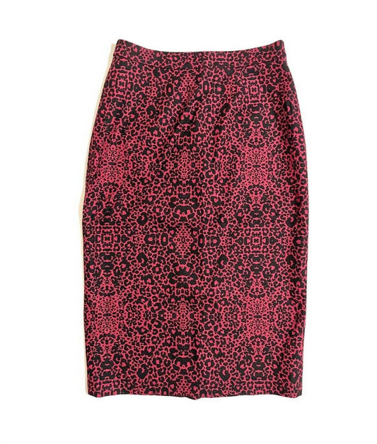 Halogen - Women's Above Knee Stretch Leopard Print Pencil Skirt