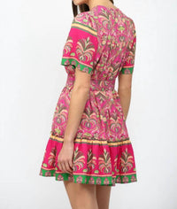 Fate - Botanical Border Button Down Mini Dress