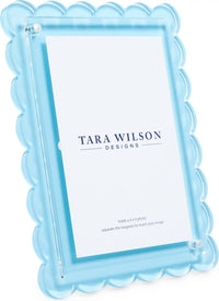 Tara Wilson Designs Scallop Acrylic Picture Frame in pastel blue - item - detail view