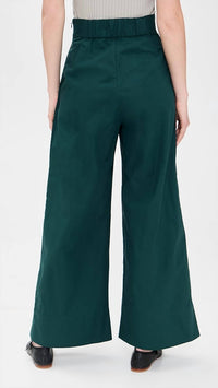 RACHEL COMEY Coxsone High-waisted Trouser in dark juniper - women's pants - detail view