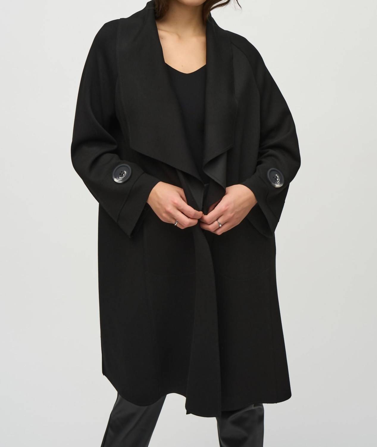 Joseph Ribkoff - Shawl Collar Open Front Long Coat