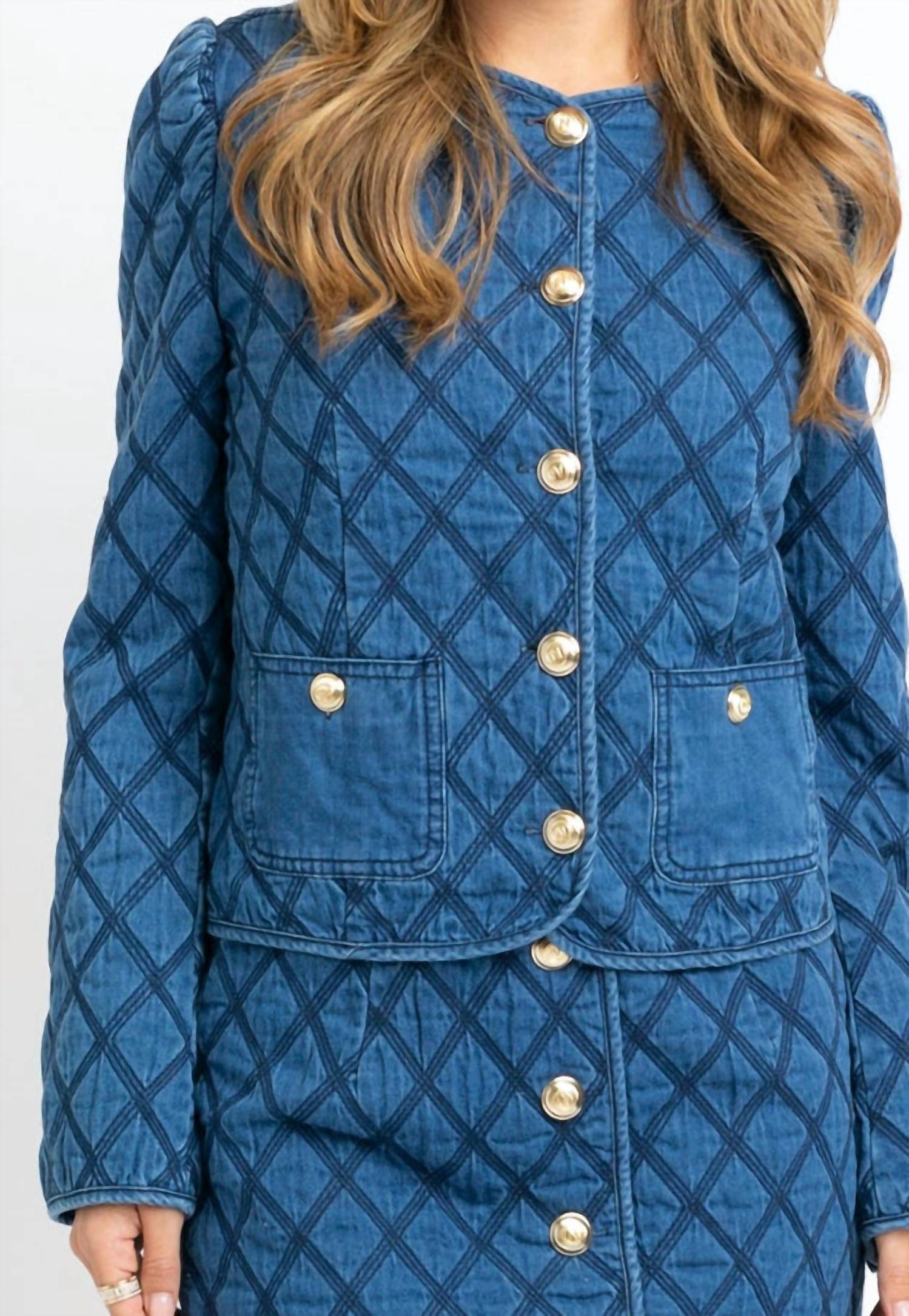 Karlie - Denim Stitch Novelty Jacket
