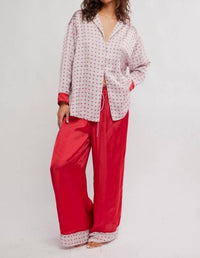 Free People Dreamy Days Pajama Set in vintage red - women's intimate