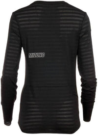 MIZUNO Women's Alpha Eco Running Long Sleeve Shirt in black - women's long sleeve top - detail view