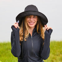 Line in the Sand Women's Cape Town Hat in the sand women s cape town hat in ink - women's hat - detail view