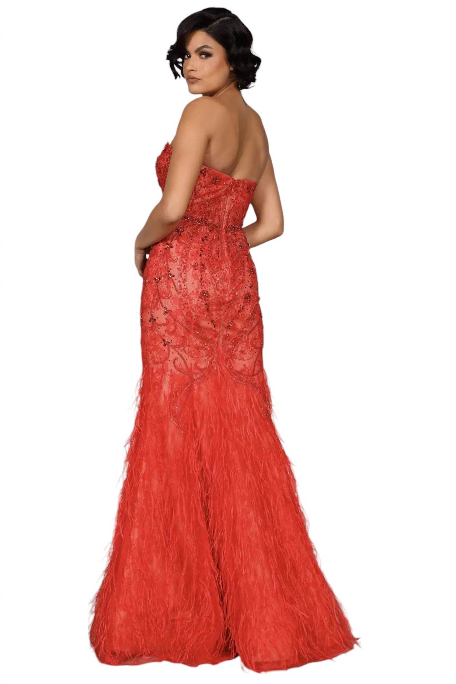 Terani Couture - STRAPLESS LONG TULLE PAGEANT DRESS