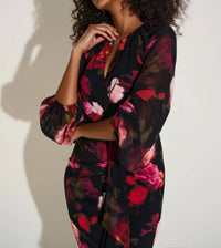 Joseph Ribkoff - Floral Chiffon Puff Sleeve Sheath Dress