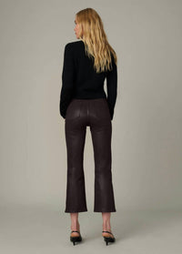 Joe's Jeans The Callie High-rise Cropped Bootcut Jean in dark chocolate - women's jeans - detail view