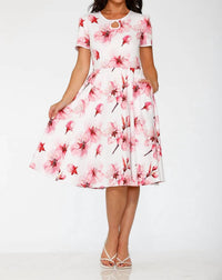 Orchid Bloom - Cotton Blend Swing Dress