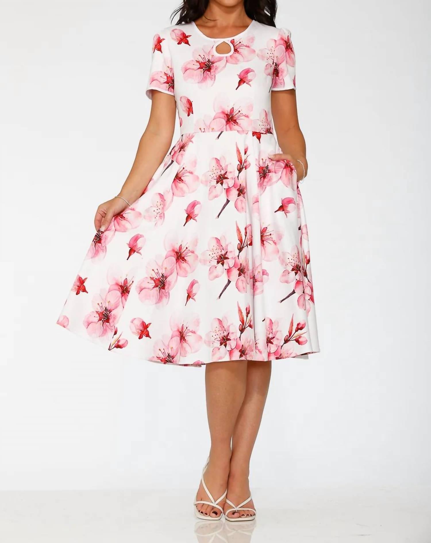 Orchid Bloom - Cotton Blend Swing Dress