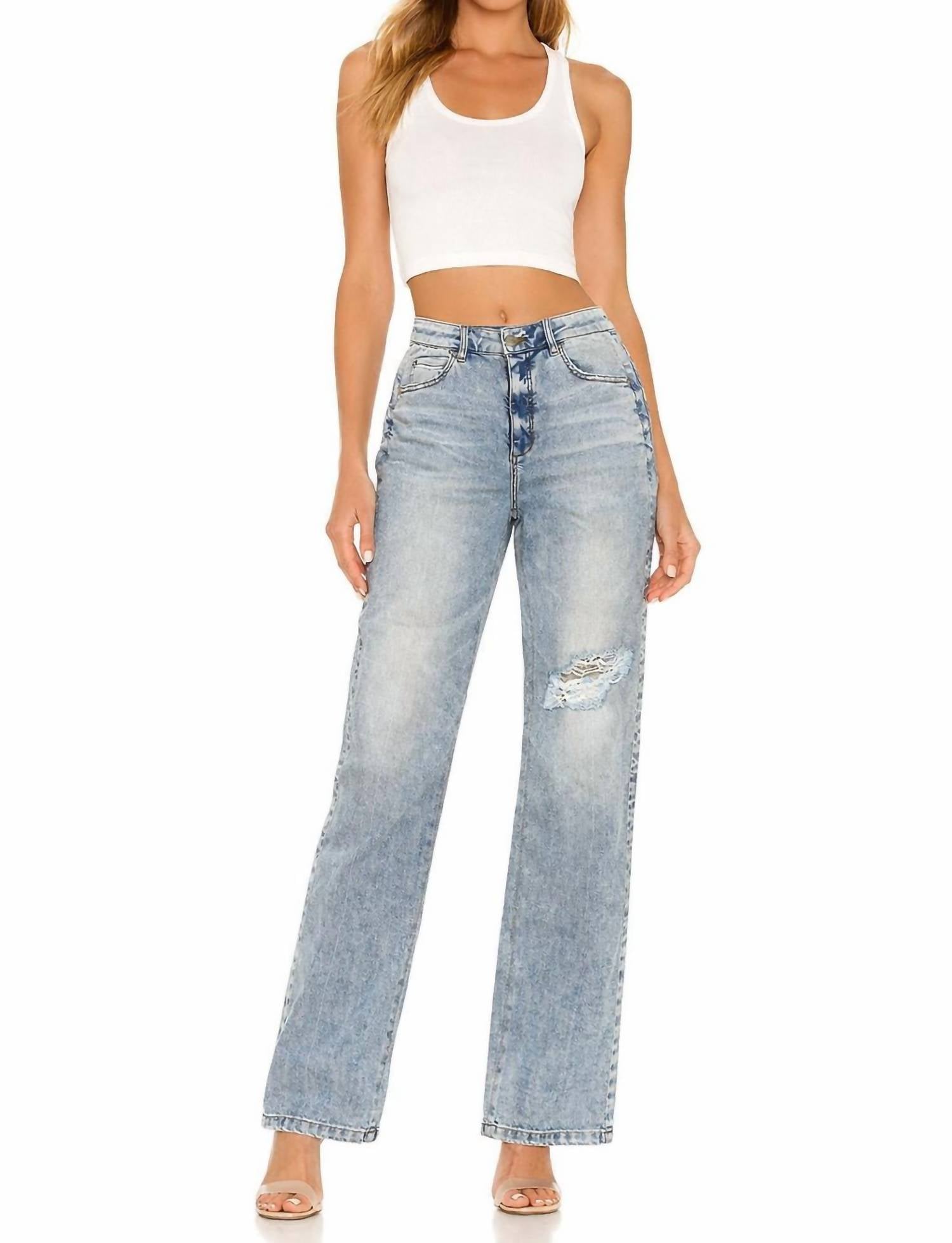 Ser.O.Ya - High Rise Straight Leg Jeans