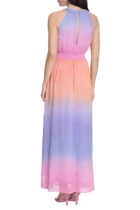 Donna Morgan - Halter Neck Sleeveless Long Chiffon Dress