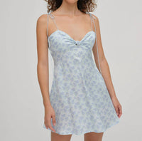 for Love & Lemons Adira Mini Dress in blue - women's dress